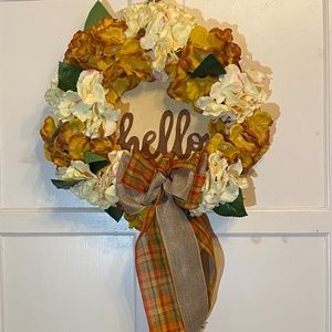 Fall Wreath Of Hydrangeas in 2 tones